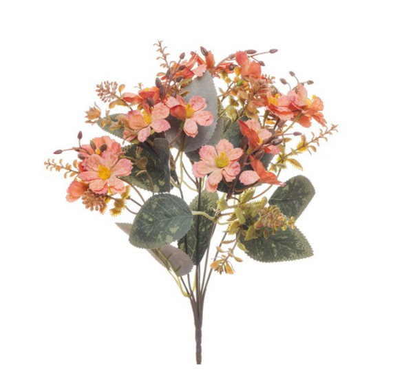 BUQUE LOBELIS 32CM COM 18 FLORES LARANJA UN BELA FLOR