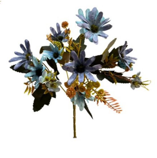 BUQUE MARGARIDA SLOP 6CM C/2 FLORES AZUL UN BELA FLOR