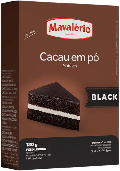 CACAU EM PO BLACK 180G MAVALERIO