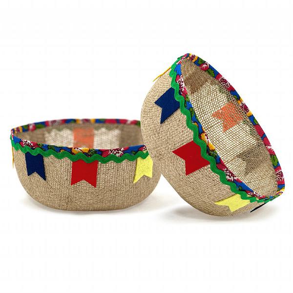 CACHEPOT DE JUTA JUNINO 9X20CM UN HALLEY