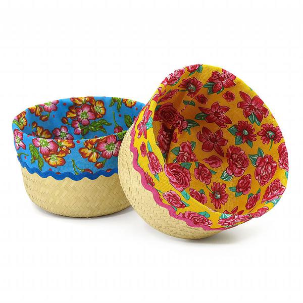 CACHEPOT DE PALHA FORRADO JUNINO 10X17CM UN HALLEY