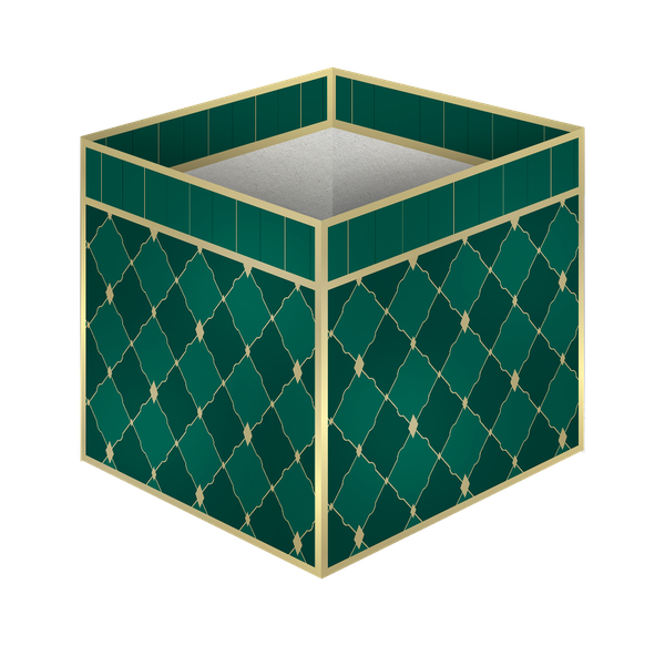 CACHEPOT PARA PRESENTE  RIGIDO VERDE ROYAL UN REGINA