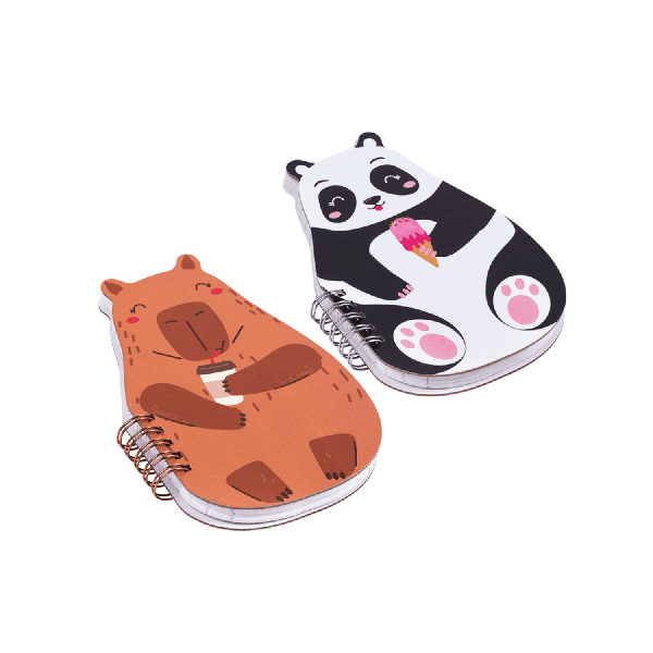 CADERNETA ESPIRAL CAPA DURA CAPIVARA/ PANDA ZOO 80FL UN