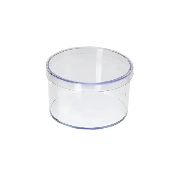 CAIXA ACRILICA REDONDA 6X4CM TRANSPARENTE 10UN QUALYPLAST