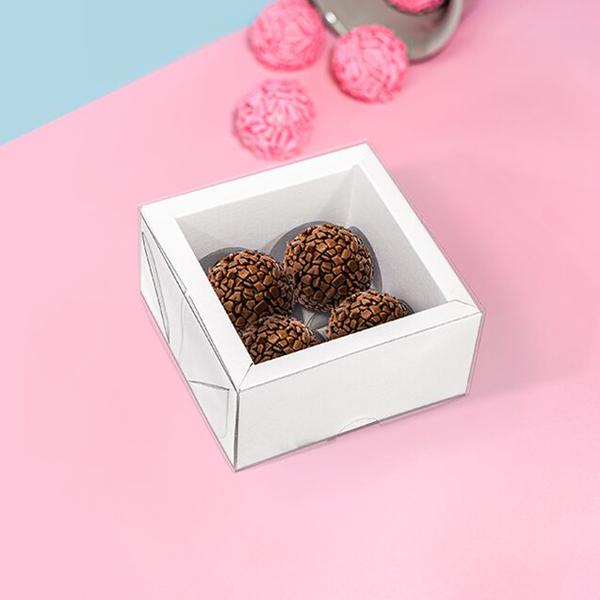 CAIXA ALTA COM MOLDURA 4 DOCES BRANCA 10UN IDEIA