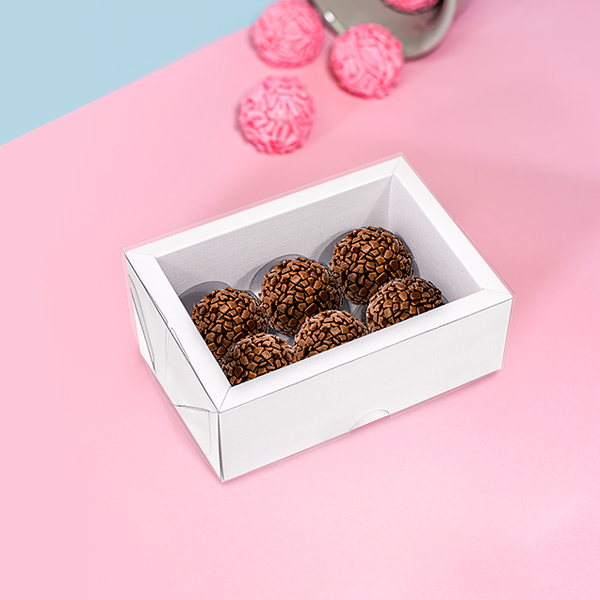 CAIXA ALTA COM MOLDURA 6 DOCES BRANCA 10UN IDEIA