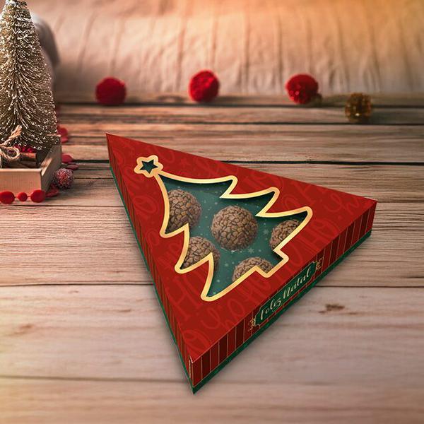 CAIXA ARVORE COM VISOR 6 DOCES NOEL UN IDEIA