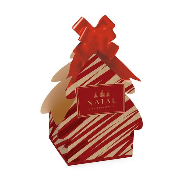 CAIXA ARVORE PARA PANETONE LINES 9X9X17CM UN CROMUS