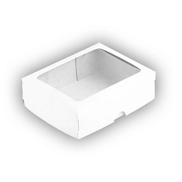 CAIXA BRANCA COM VISOR 14X10X4,5CM UN ZIPACK