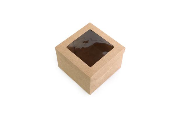 CAIXA C/VISOR P/1 CANECA KRAFT 13,5X13,5X9,5CM CROMUS