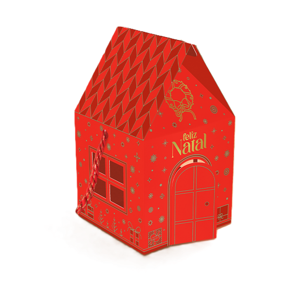 CAIXA CASA C/ ALCA MINI PANETONE BRILHOS DE NATAL UN IDEIA