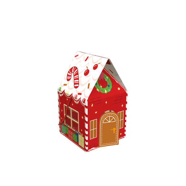 CAIXA CASA COM ALCA MINI PANETONE NATAL DIVERTIDO UN IDEIA