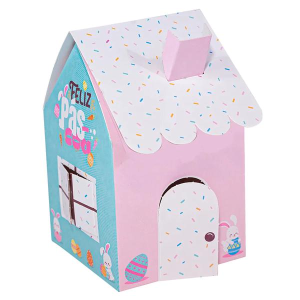 CAIXA CASINHA PASCOA COLORIDA UN IDEIA