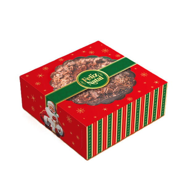 CAIXA COM VISOR BOLO FELIZ NATAL UN IDEIA