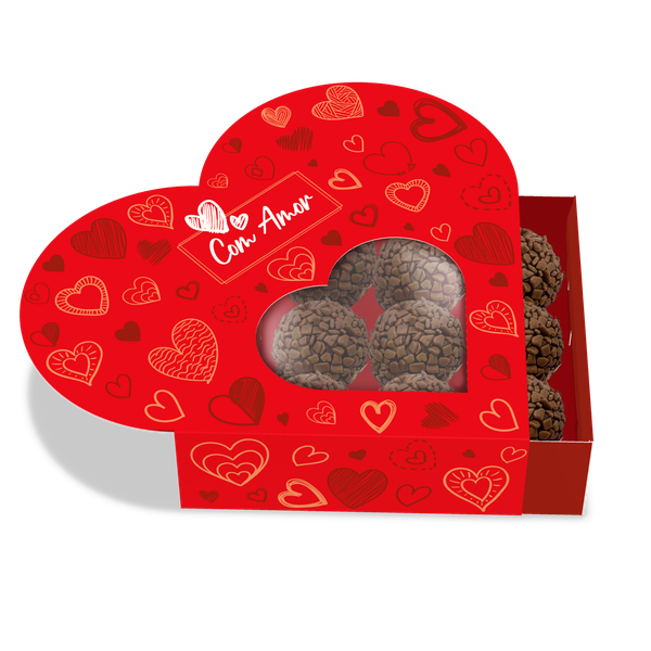CAIXA CORACAO 9 DOCES GAVETA COM VISOR AMOR EM CAIXA UN IDEIA
