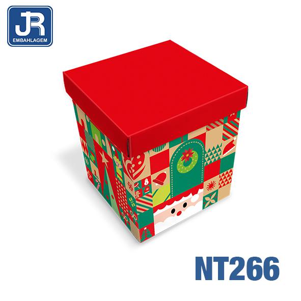 CAIXA CUBO 11X11X12CM PACOTINHOS DO NOEL UN JR EMBALAGENS