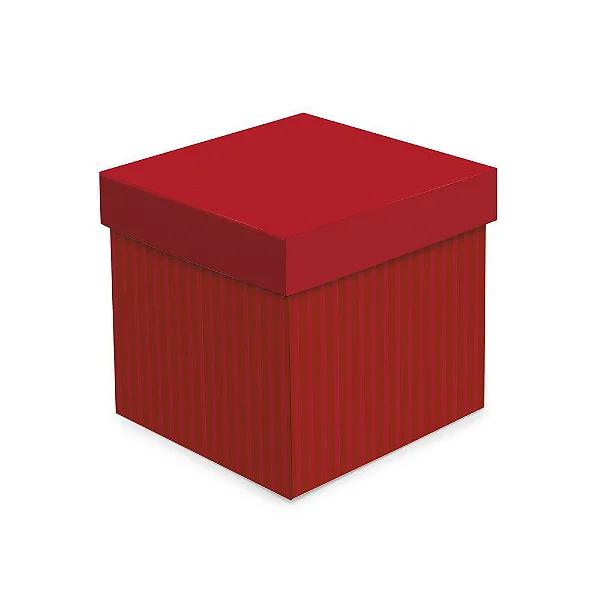 CAIXA CUBO VERMELHO COM RELEVO M 15X15X15CM  UN CROMUS