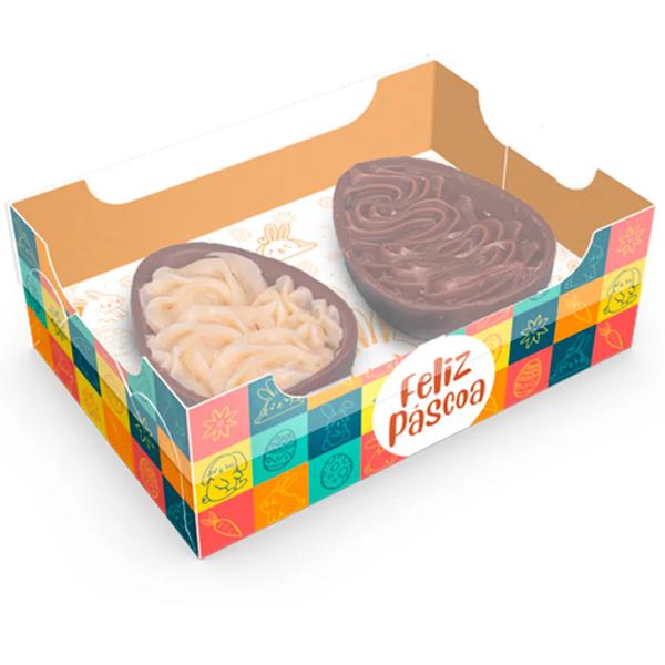CAIXA DEGUSTACAO ENCANTO 2/50G PASCOA DIVERTIDA UN IDEIA