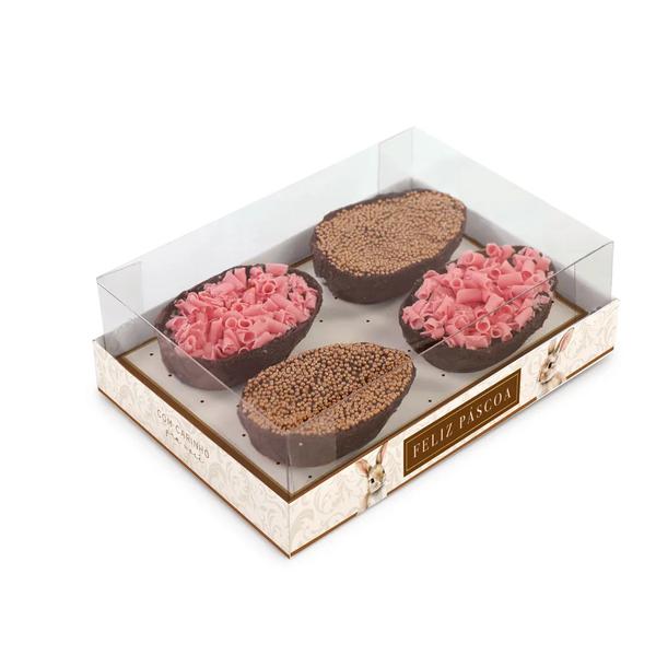 CAIXA DEGUSTACAO PARA 4 MINI OVOS 50G CLASSIC BUNNY 06UN