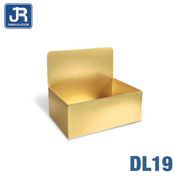 CAIXA DISPLAY P 20,5X13,5X9CM  DOURADO LAMINADO UN JR EMBALAGENS
