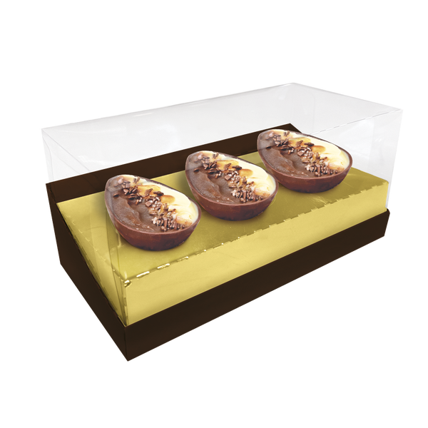 CAIXA ELEGANCE 3/50G MINI OVOS MARROM/DOURADO PASCOA UN REGINA