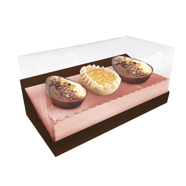 CAIXA ELEGANCE 3/50G MINI OVOS MARROM/ROSE PASCOA UN REGINA
