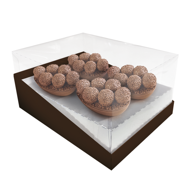 CAIXA ELEGANCE 4/50G MINI OVOS MARROM/PRATA PASCOA UN REGINA