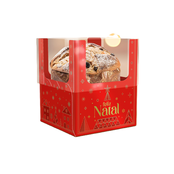 CAIXA ENCANTO MINI PANETONE BRILHOS DE NATAL UN IDEIA