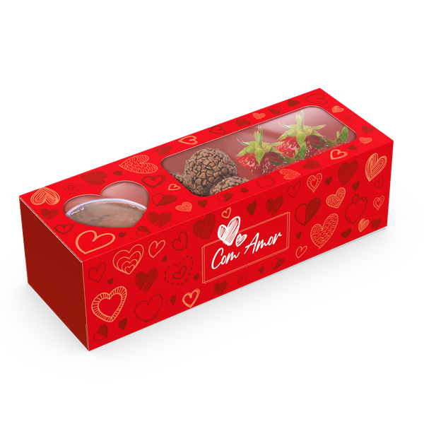 CAIXA FONDUE RETANGULAR AMOR EM CAIXA UN IDEIA