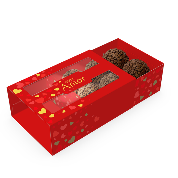 CAIXA GAVETA COM VISOR 6 DOCES AMOR CLASSICO UN IDEIA