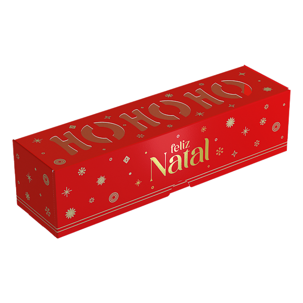 CAIXA HO HO HO COM VISOR 4 DOCES BRILHOS DE NATAL UN IDEIA