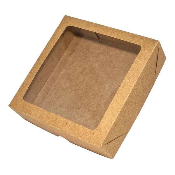 CAIXA KRAFT COM VISOR 15X15X4,5CM UN ZIPACK
