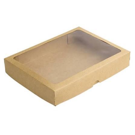 CAIXA KRAFT COM VISOR 19X24X4,5CM UN ZIPACK