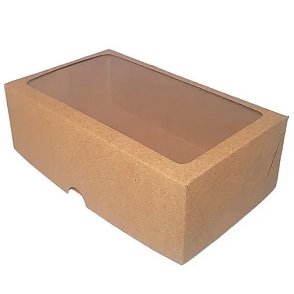 CAIXA KRAFT COM VISOR 21,5X14,5X6,5CM UN ZIPACK