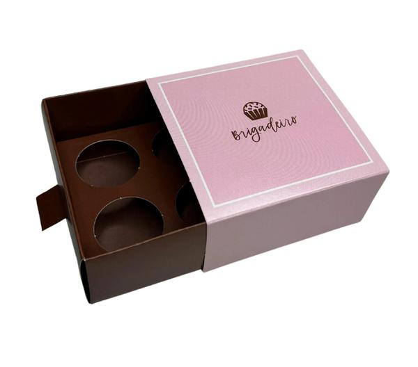 CAIXA LUVA C/PUXADOR 9X9X4,5CM PARA 4 DOCES ROSA UN CROMUS