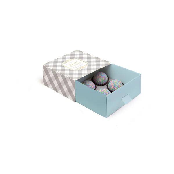 CAIXA LUVA C/PUXADOR 9X9X4,5CM PARA 4 DOCES VERDE AGUA UN CROMUS