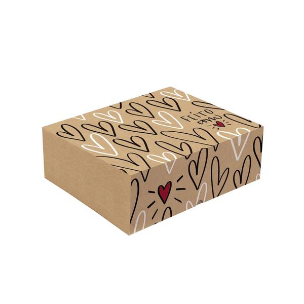 CAIXA LUVA C/PUXADOR P/6 DOC 13X9X4,5CM KRAFT FEITO C/AMOR UN  PCROMUS