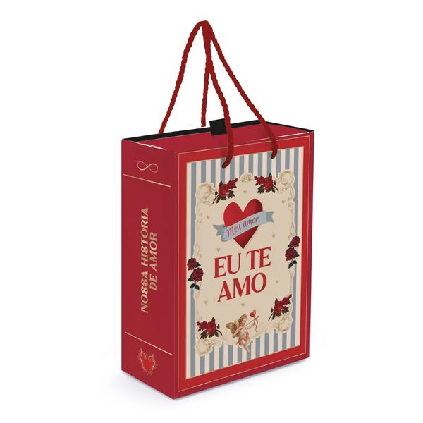 CAIXA LUVA COM ALCA HISTORIA DE AMOR 25X18X8CM M CROMUS