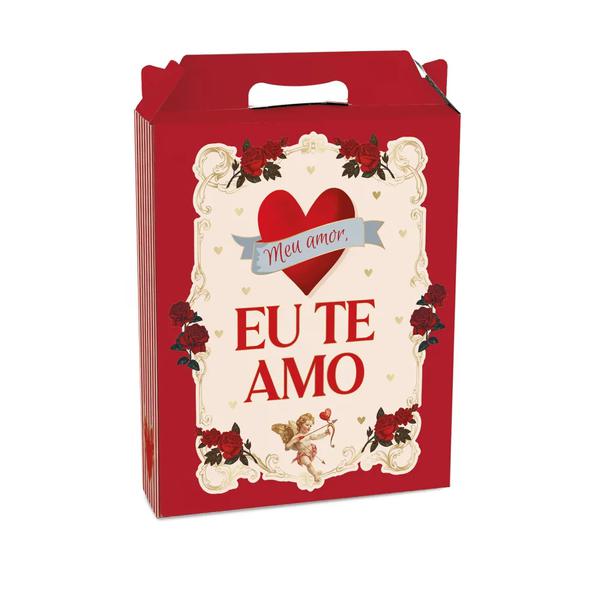 CAIXA MALETA RETANGULAR VERTICAL HISTORIA DE AMOR 18X7,5X21CM M UN CROMUS