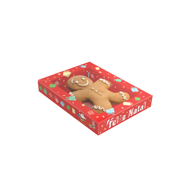CAIXA MOLDURA 1 BISCOITO NATAL DIVERTIDO UN IDEIA