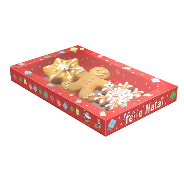 CAIXA MOLDURA 3 BISCOITOS NATAL DIVERTIDO UN IDEIA