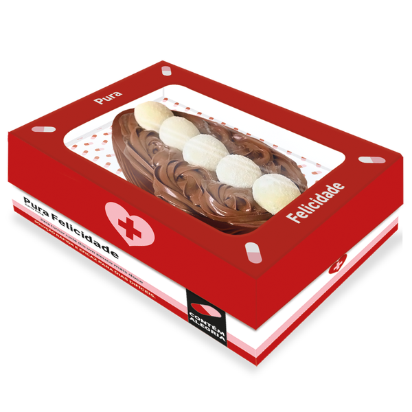 CAIXA OVO 3 EM 1 TAMPA COM VISOR M 250G/350G/500G SOS CHOCOLATE UN FESTCOLOR