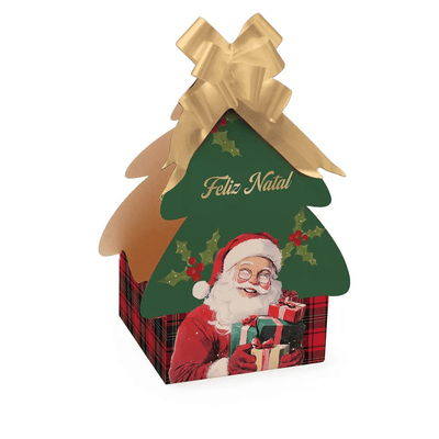 CAIXA PANETONE ARVORE MAGIA INFINITA 14X14X27,5CM  CROMUS