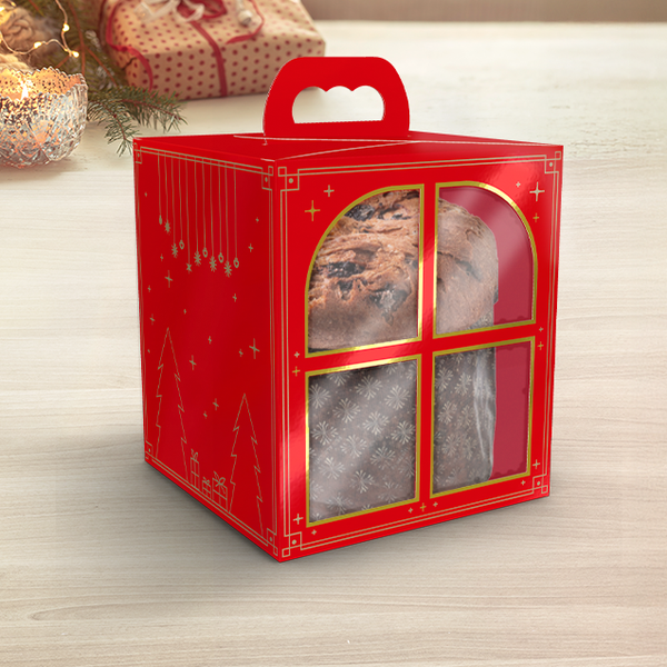 CAIXA PANETONE JANELA COM ALCA NATAL LUZ UN IDEIA
