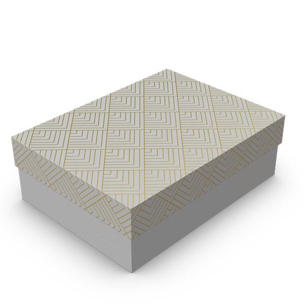 CAIXA PETIT RETANGULAR M BRANCO COM OURO UN IDEIA