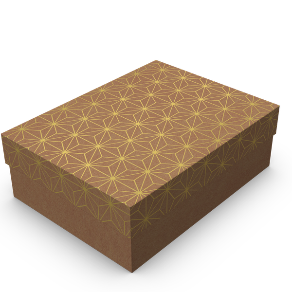 CAIXA PETIT RETANGULAR M KRAFT COM OURO UN IDEIA