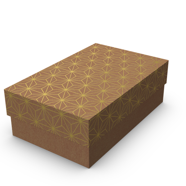 CAIXA PETIT RETANGULAR  P KRAFT COM OURO UN IDEIA