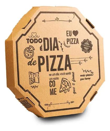 CAIXA PIZZA PARDA TODIA DIA E DIA DE PIZZA N35 35X35X4CM UN VINCO