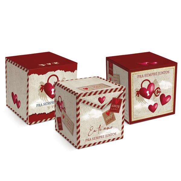 CAIXA POP AMOR REAL 9X9X9CM UN CROMUS