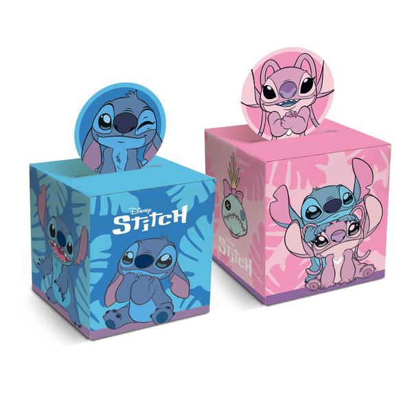 CAIXA POP UP ANGEL E STITCH COMPOSE 9X9X11CM 100G UN CROMUS